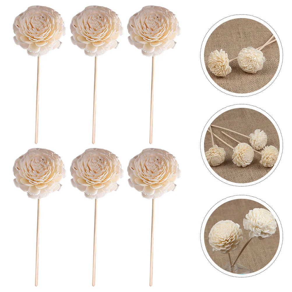 6 Pcs Rattan Dried Flowers Diffuser Sticks Aroma Wands Aromatherapy Machine Pole Oil