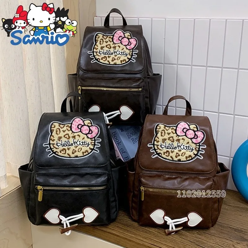 

Новый женский рюкзак Hello Kitty, роскошный брендовый женский рюкзак с мультяшным принтом, вышитый, большой вместимости, повседневный рюкзак высокого качества