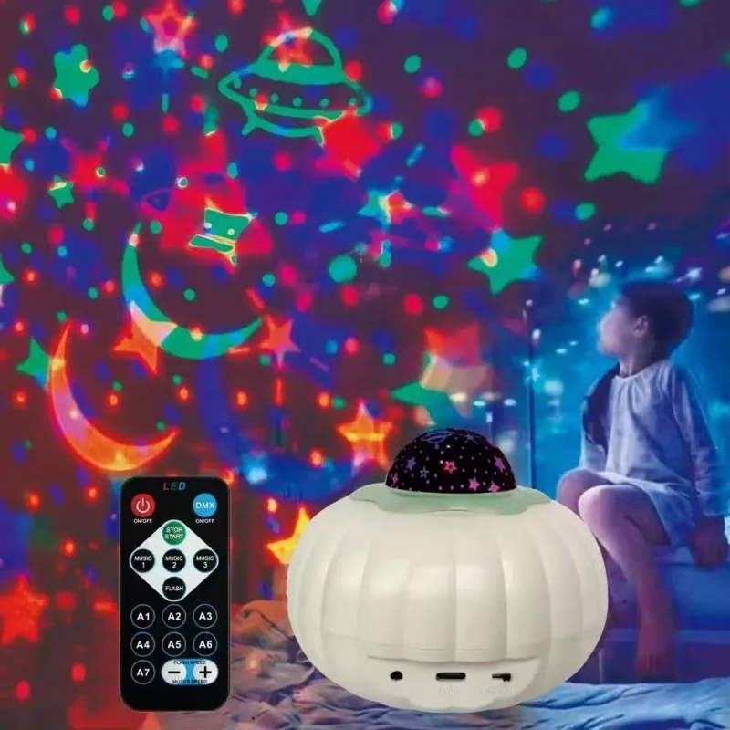 

Halloween Pumpkin Water Ripple Galaxy Projector Light LED Night Lamp USB Rechargeable Remote Control , Halloween Decor and Gift