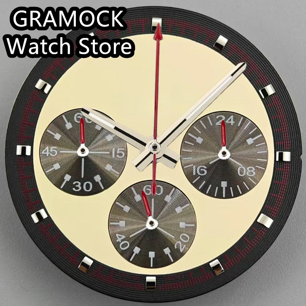 GRAMOCK 31.5mm Quartz Watch Dial With Hands Set Fit VK63 Movement Watch Accessories for VK63 Watch Accessories Maintenance Tools