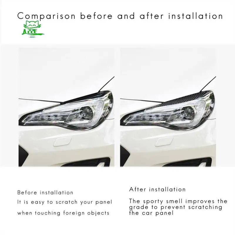

A22E-Front Headlight Garnish Strip Eyebrow Cover Trim Sticker Car Head Light Trim For Toyota GT 86 Subaru BRZ FRS 2016-2020