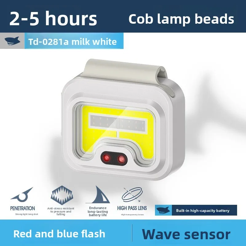Smile Shark New Outdoor Strong Light Fishing Portable Rechargeable Induction Magnetic Headlight for Night Running USB Compact