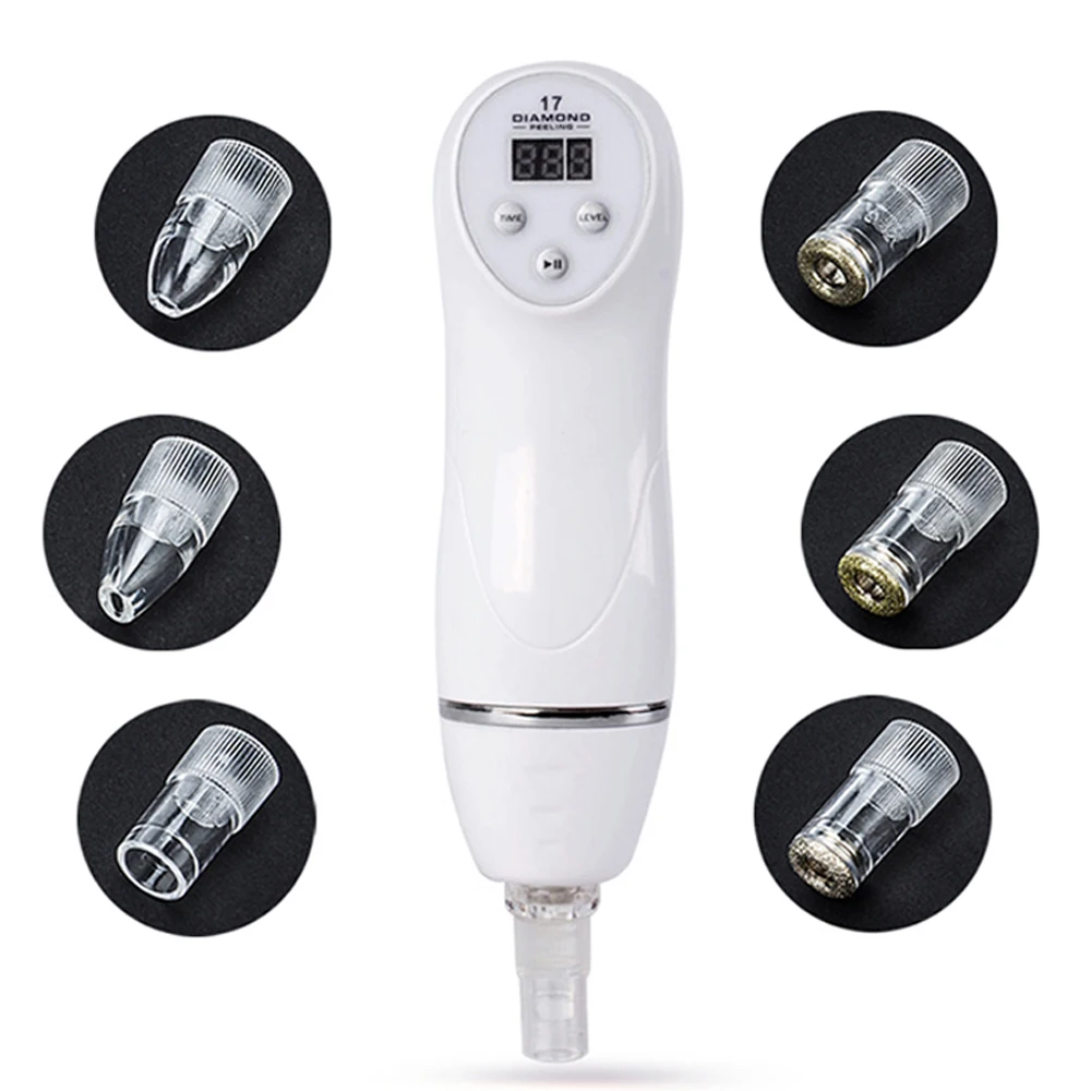 Elektryczny odkurzacz do usuwania zaskórników z nosa, cyfrowa mikrodermabrazja diamentowa, głębokie czyszczenie porów, urządzenie do usuwania śladów trądziku na twarzy.