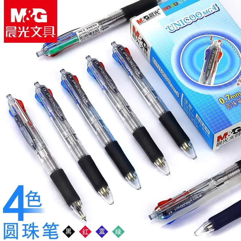

M & G 4/8 шт. 0,7 мм, черные, красные, синие, зеленые чернила, шариковые ручки, школьные принадлежности, канцелярские принадлежности, ручка для подписи, подарок