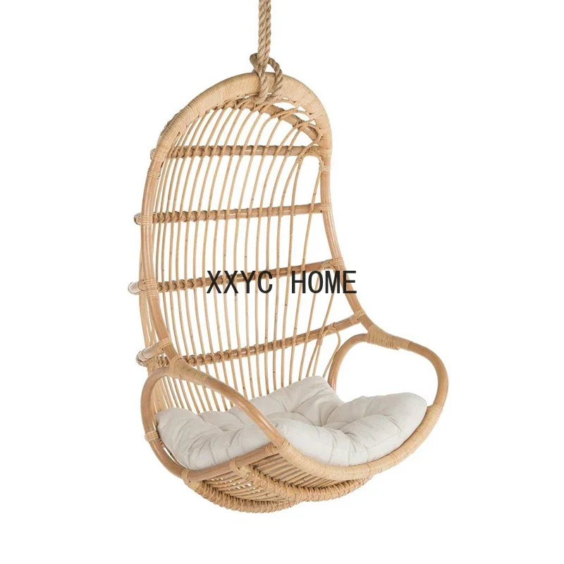 

Glider Hanging Basket Real Rattan Hanging Swing Adult Rocking Chair