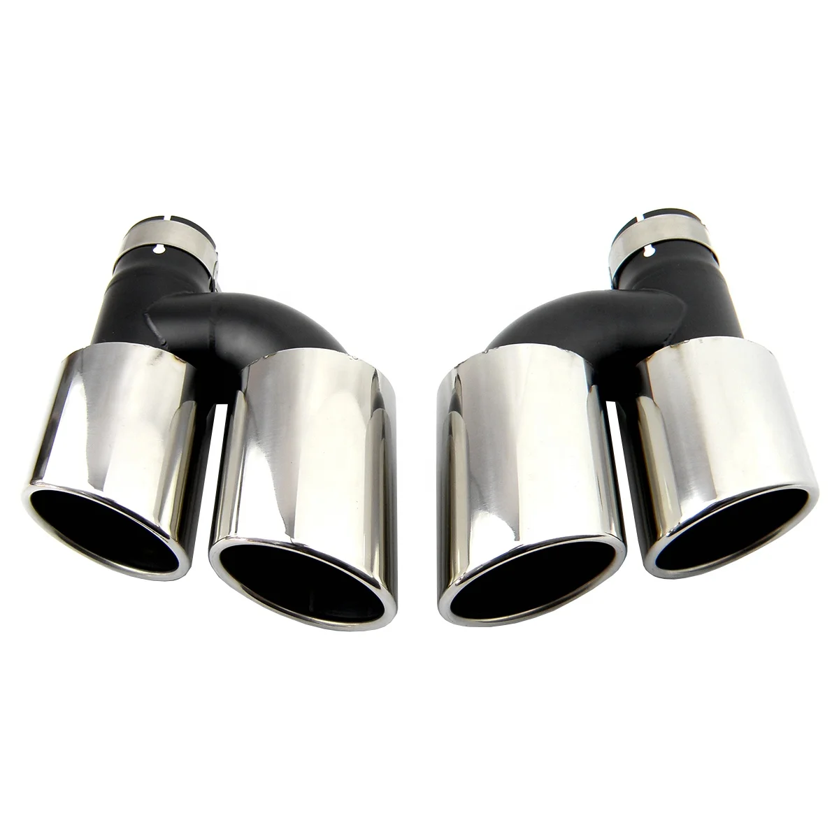 Dual Pipe Stainless Steel Exhaust Tip for Audi A4 A5 A6 A7 modified to S4 S5 S6 S7 Car styling Audi muffler tip