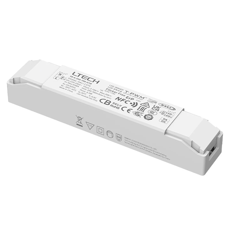 LTECH 6W 100-450mA 350-700mA CC DALI-2 CC sterownik stałoprądowy Led sterownik przyciemniania, transformator oświetleniowy bez migotania T-PWM NFC