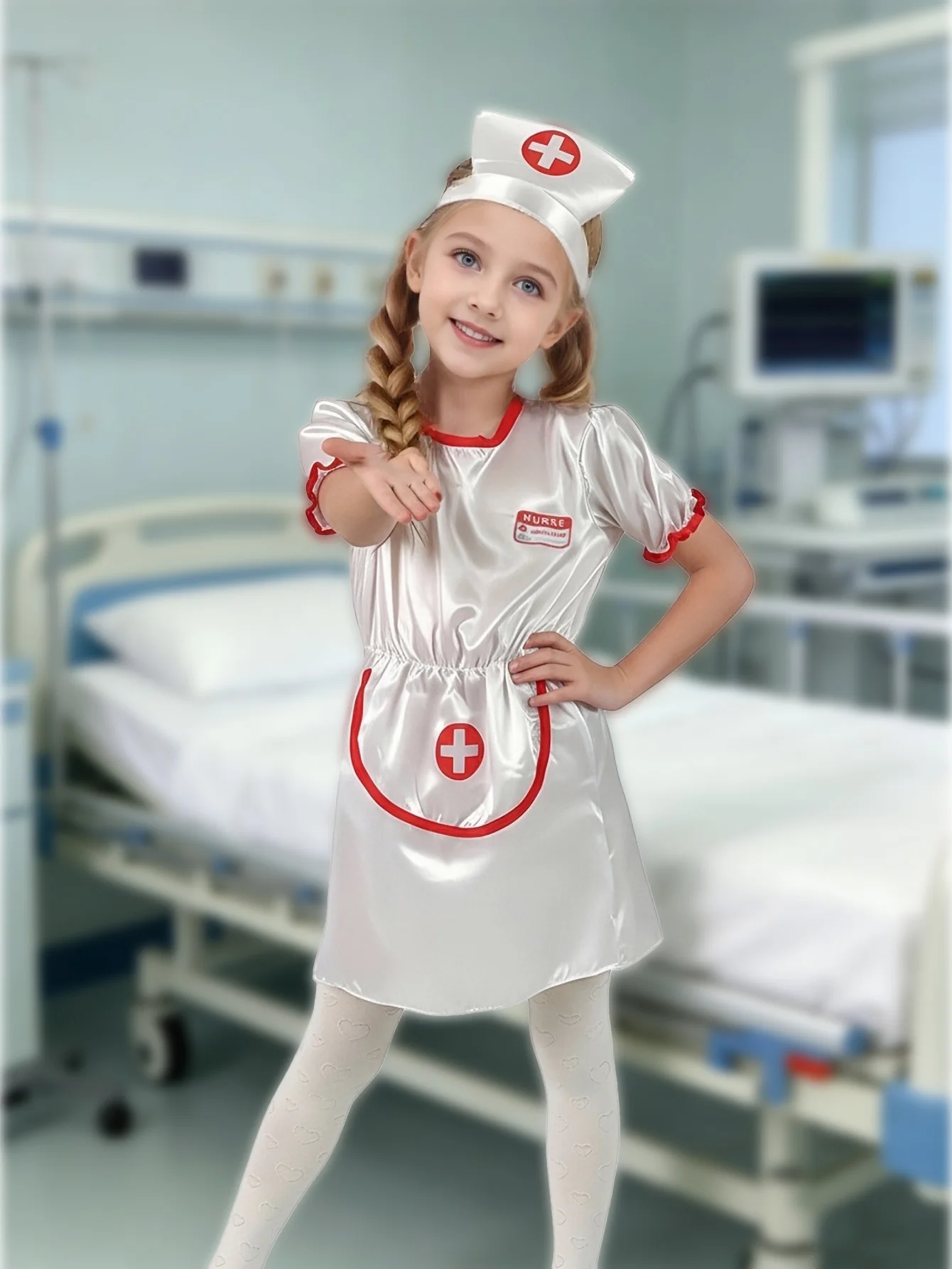 Children Nurse Doctor Prop Cosplay Party Costume Halloween Outfit Role Play Special Clothing Stage Performance Costume