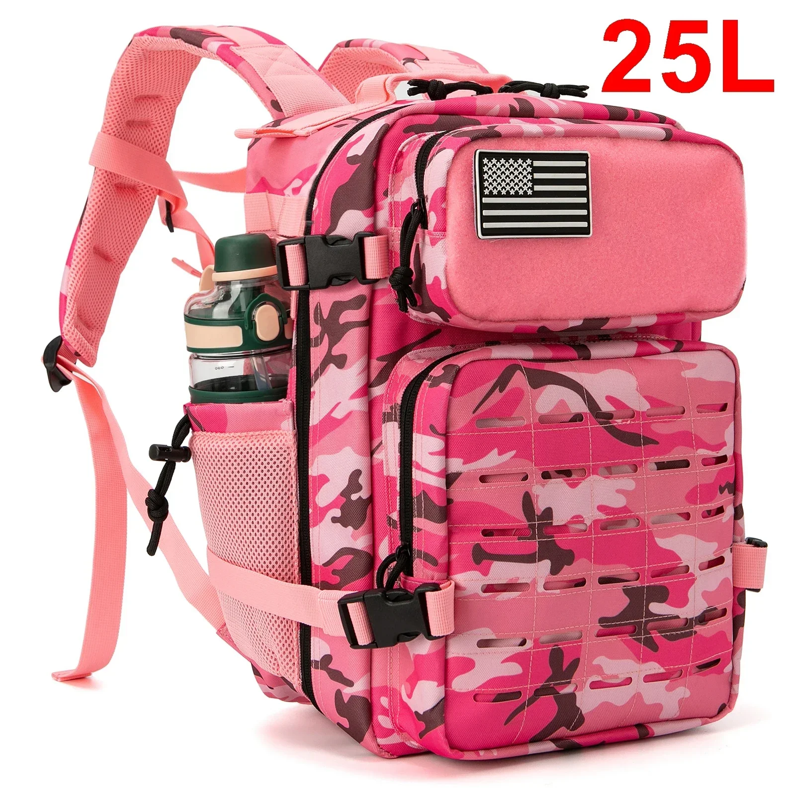 ReFire Gear 25L Taktischer Rucksack Outdoor-Tasche Fitness-Rucksack MOLLE-Rucksack Damen/Herren Wandern Überlebensrucksack Herren Dual-Getränkehalter 9