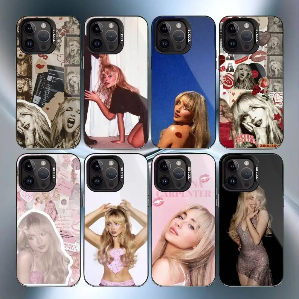 

Singer S-Sabrina C-Carpenter Phone Case For iPhone17,16,15,14,13,12,11 Plus,Pro Max Black Candy Matte Shockproof Cover