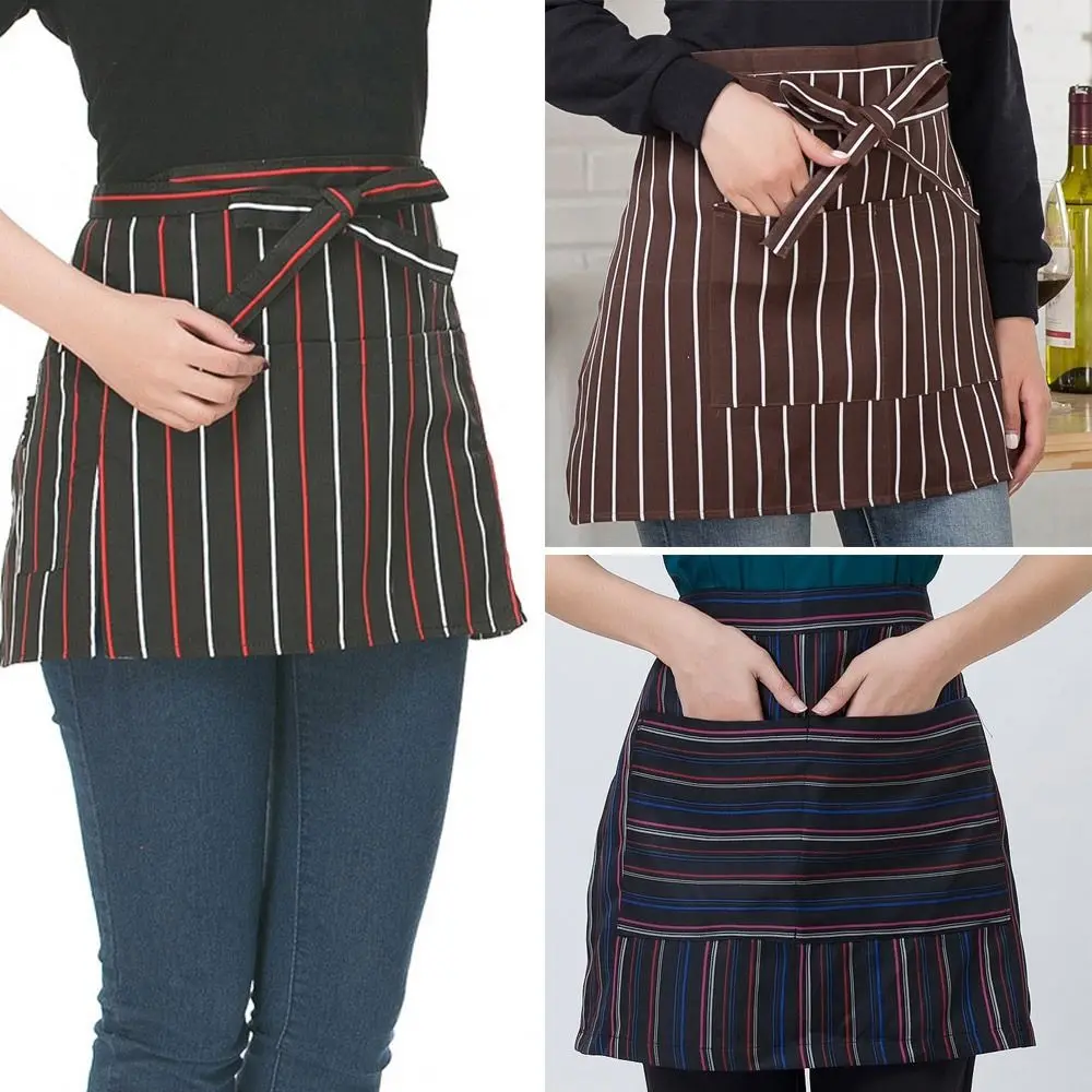 Kitchen Short Half Waist Apron Women Waitress Antifouling Work Bar Pub Cafe Cooking Men Short Waist Aprons