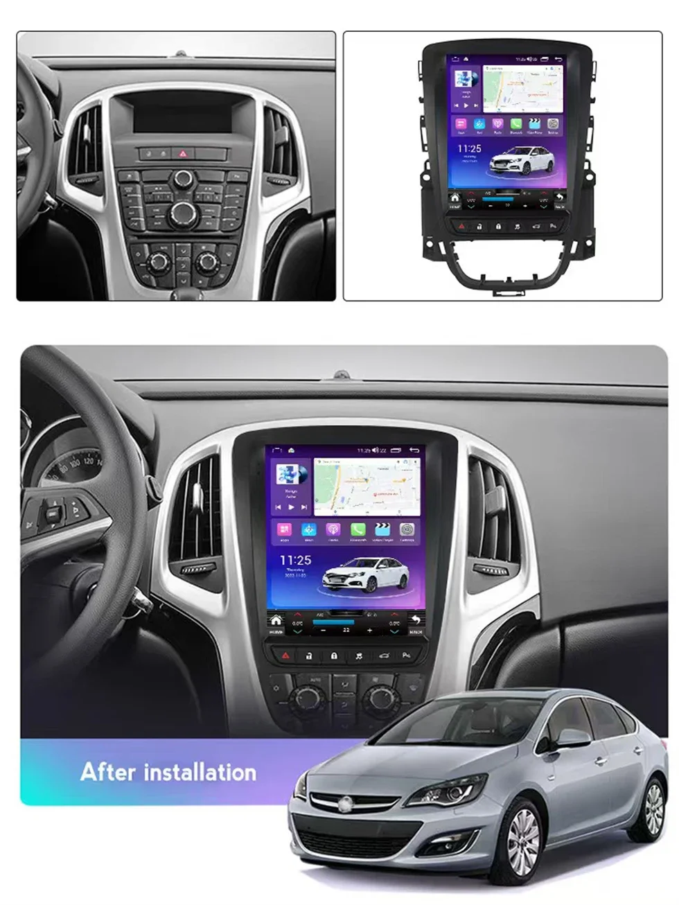 9,7 "pantalla Vertical inalámbrica Android Auto para Opel Astra J 2009-2014 2015 Radio de coche 8 núcleos FM Multimedia pantalla dividida DSP