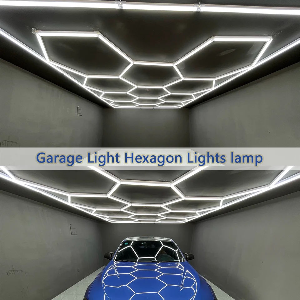 

Hexagon LED Car Light Lamp Garage 85-265V LED Tube Honeycomb Ceiling Lighting For Auto Car Body Repair Workshop Barbershop Gym