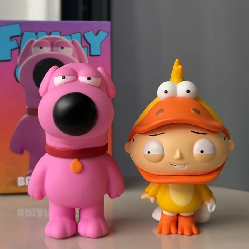 Family Guy Anime-Merchandise Brian & Stewie Puppen - Neujahrs- & Halloween-Szene Handgefertigtes Desktop-Ornament, Perfektes Geschenk für Fans
