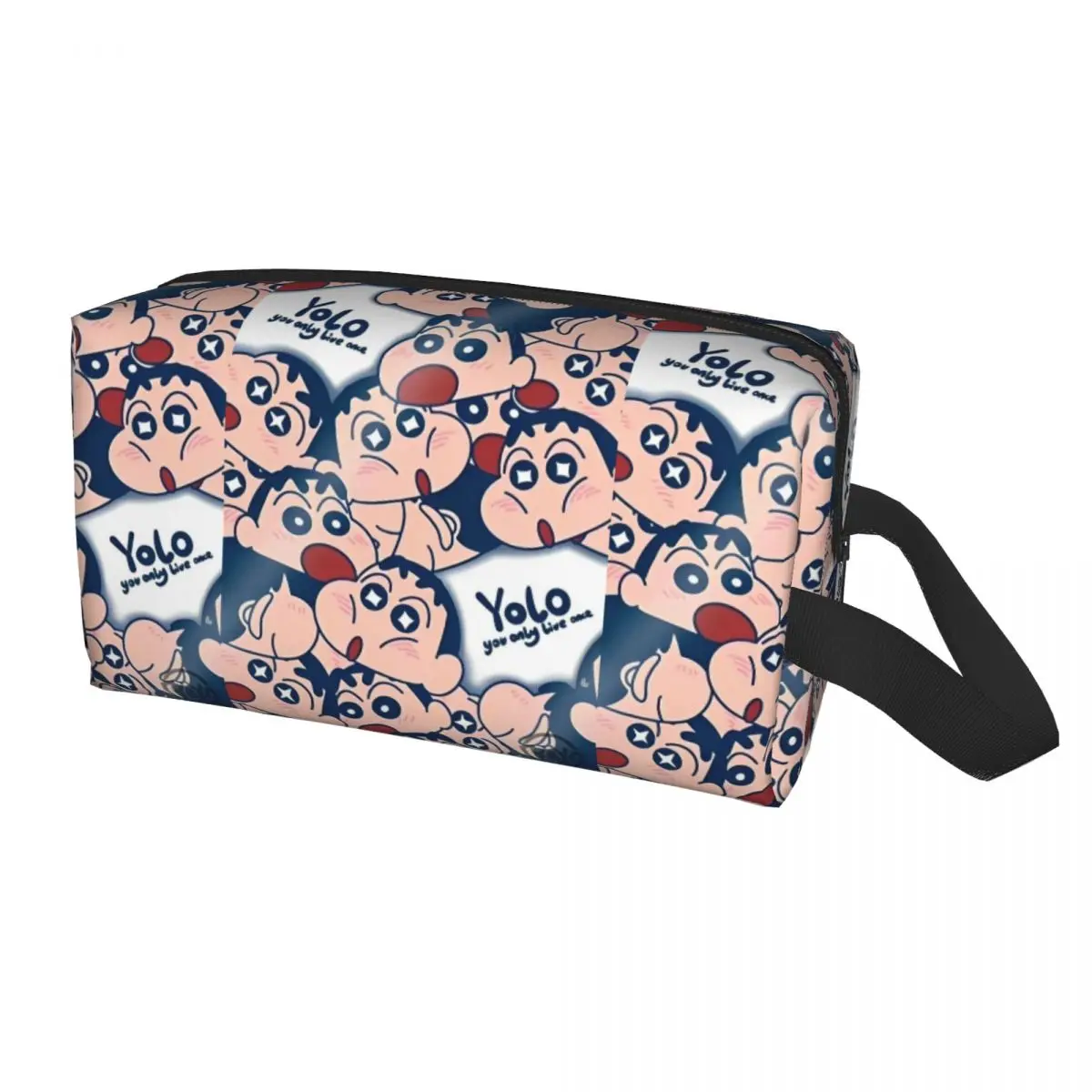 Crayon Shin Chan Cosmetic Bags For Makeups Woman Aesthetic Storage Organizers Portable Zipper Traveling Polyester Makeup Bag