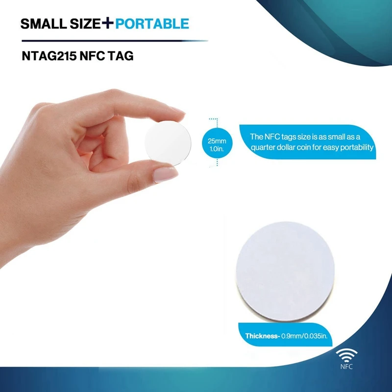 Теги NFC, карты NFC, 215 тегов NFC, перезаписываемые 215 карт монет NFC, совместимые с мобильными телефонами и устройствами с поддержкой NFC