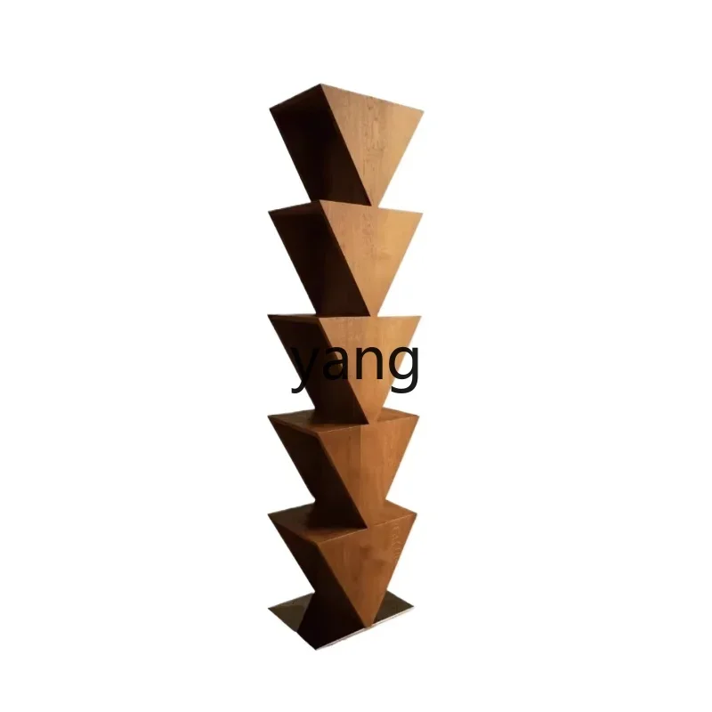 LM， creative solid wood special-shaped bookshelf household corner storage shelf study floor storage art cabinet