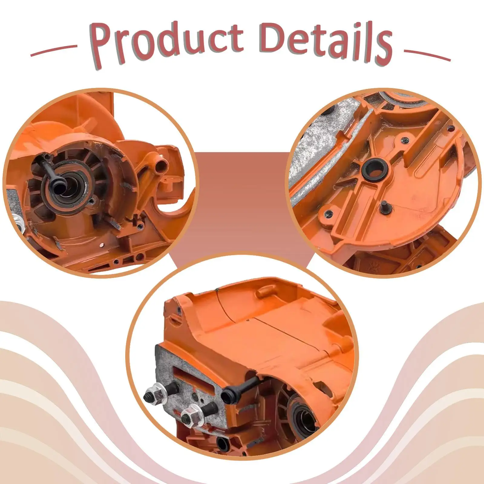 

Durable Chainsaw Crankcase Engine Housing Assembly with Gasket Kit Easy Install for 365 371 372 375K EPA