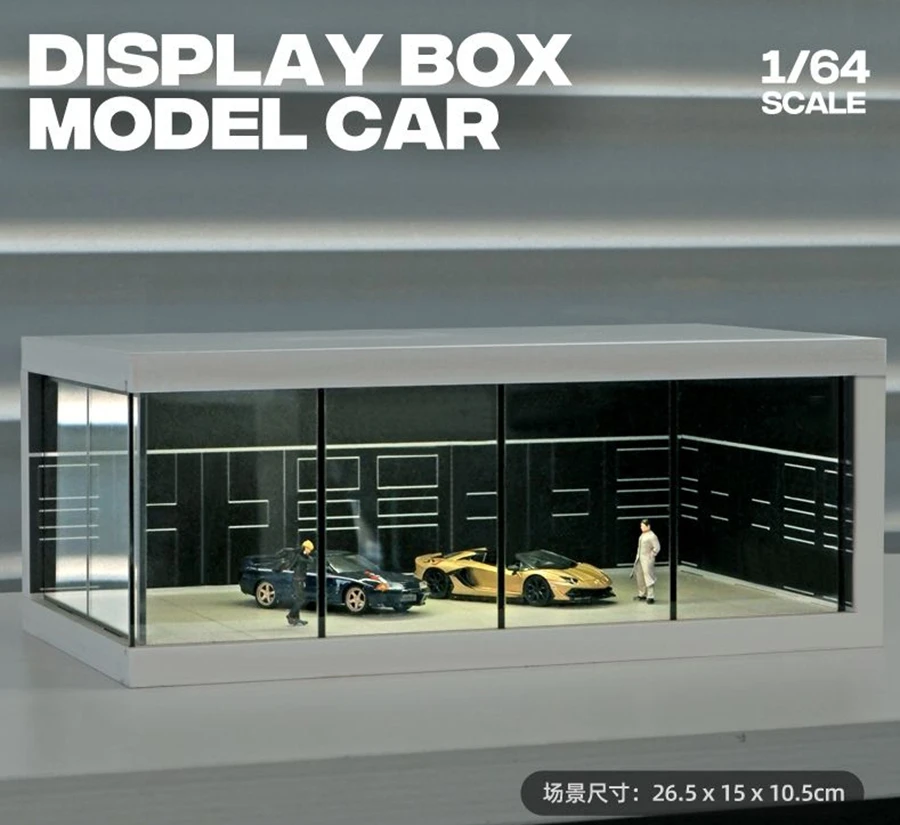 MoreArt 1/64 Parking lot model light version scene model display box TIMEMicro Simulation alloy car exhibition hall scene storag