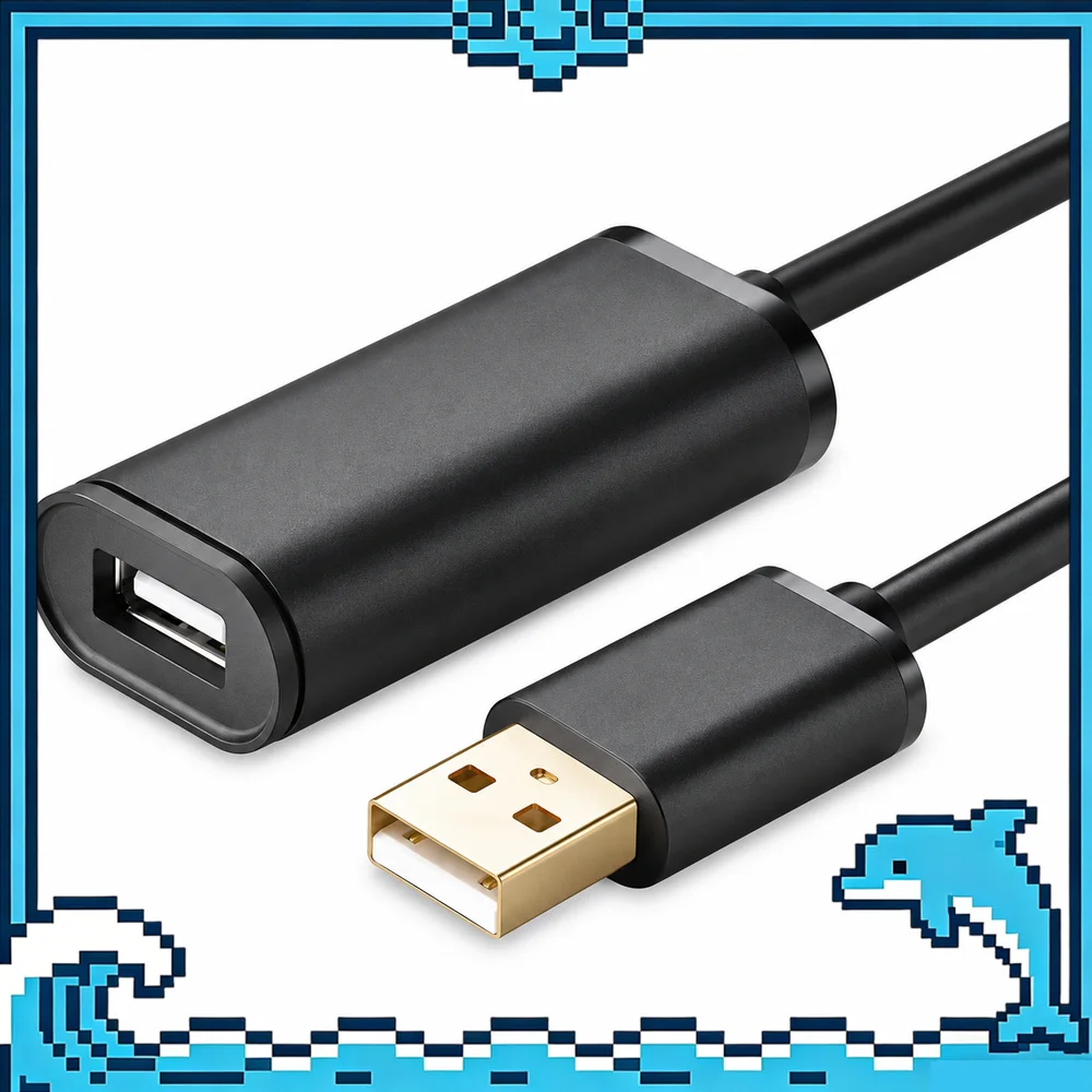 UGREEN 10319 5m USB 2.0 Active Extension Cable, USB-A Male to Female Signal Repeater for Keyboard Mouse Printer