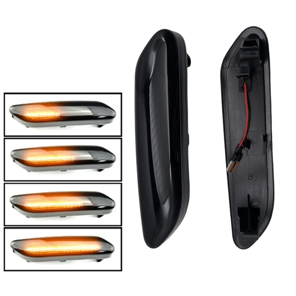 2PCS Dynamic scroll flashing LED Side Marker Indicator Lamp Turn Signal Fender Lights For MINI R60 COUNTRYMAN R61 PACEMAN