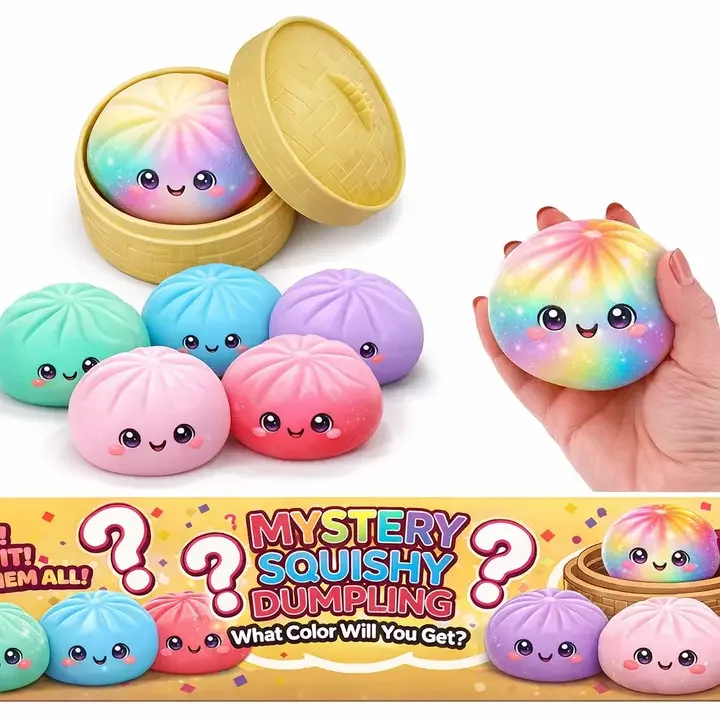 Realistisches Bao Bun Quetschspielzeug aus TPR, weicher Squishy-Ball, Stressabbau-Spielzeug, kreatives Partygeschenk mit Dampfgarer