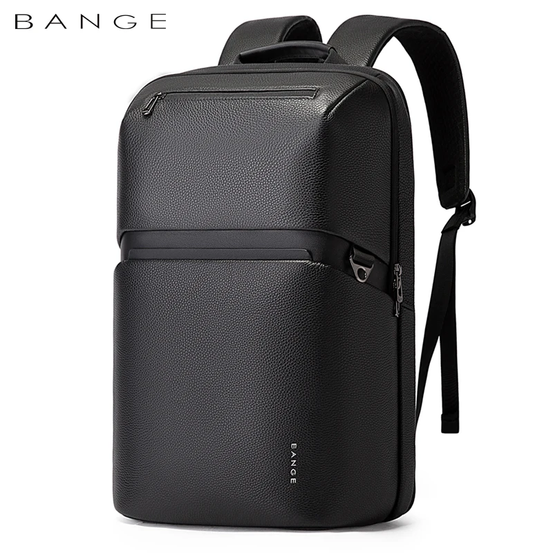 Leather Backpack Men Business Backpack Laptop 15.6 Inch Computer Bag Large Capacity Bag Male Backpack Fashion 2023 New BANGE