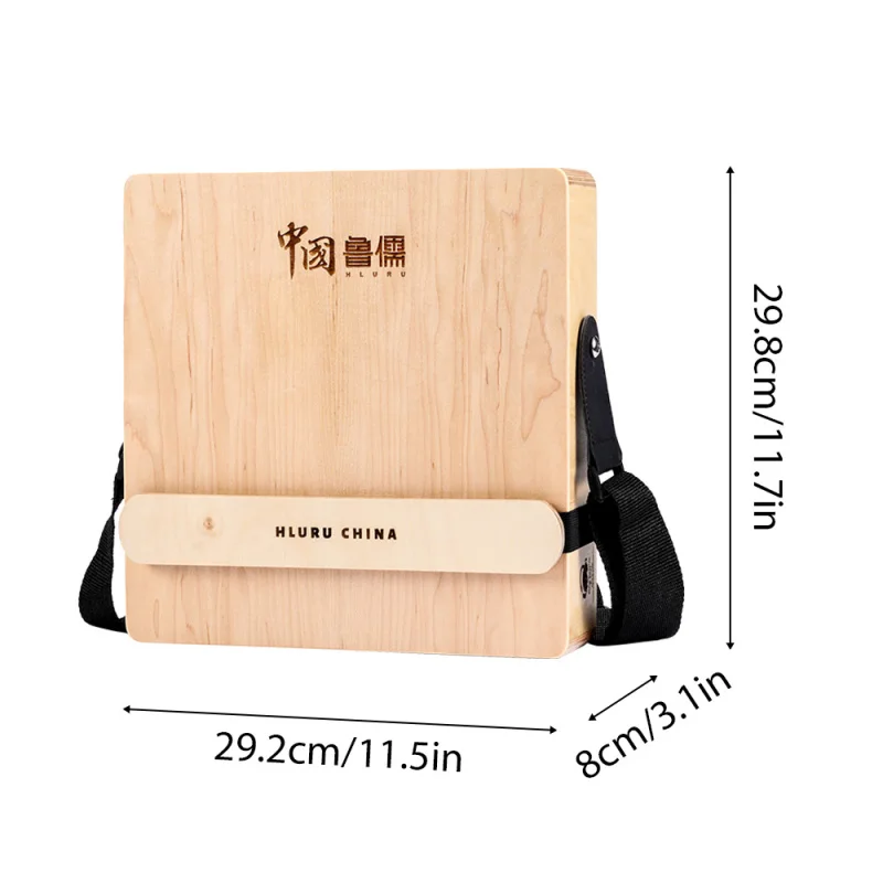 Cajon Wooden Drum 3-in-1 Flat Hand Drum Percussion Instrument  Adjustable Strap Portable Box Drum Traveling Party Hand Drums