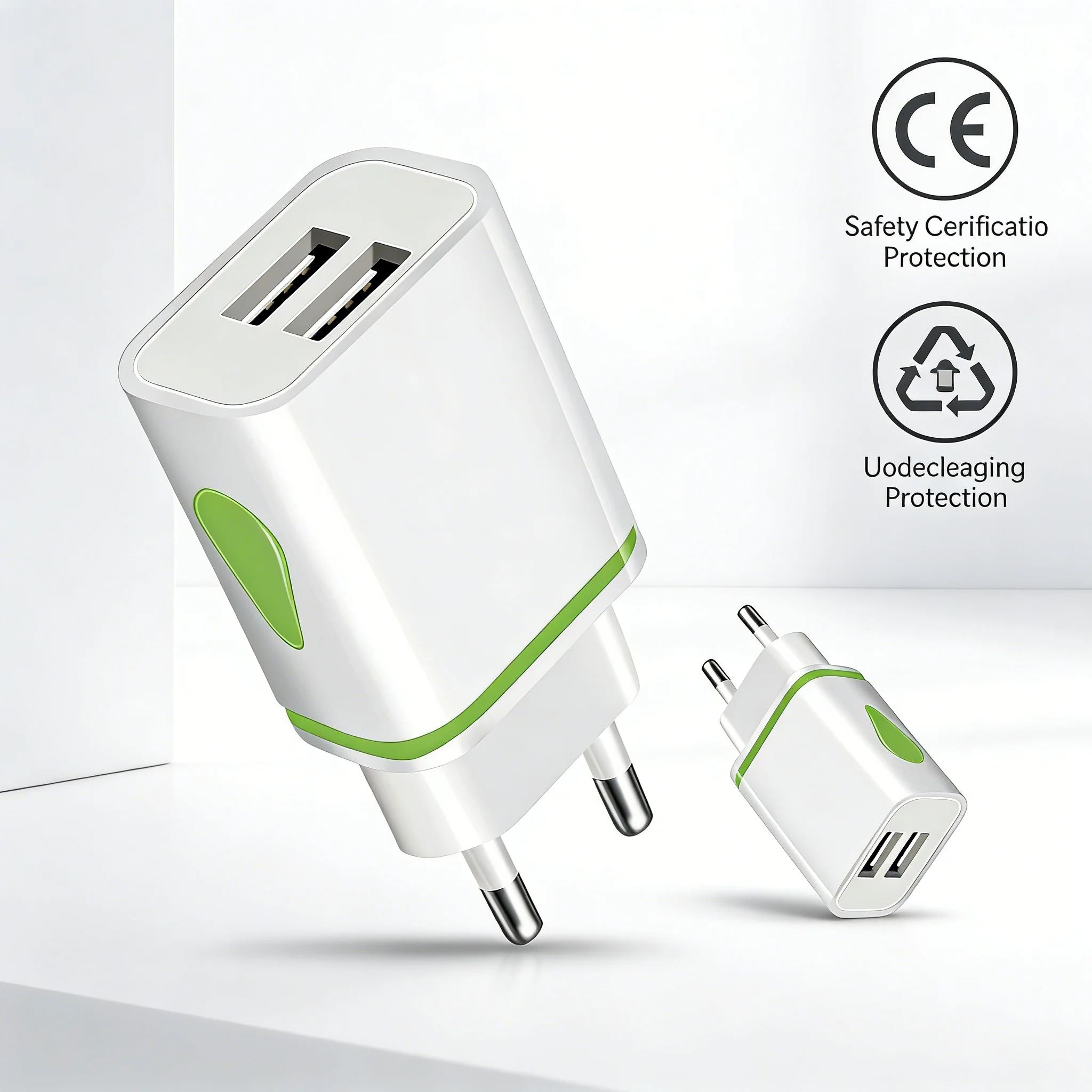 5V 2A USB Charger Dual Ports Travel Wall Adapter EU US Plug For iPhone 14 15 16 Pro Max Samsung Xiaomi Huawei USB Phone Charger