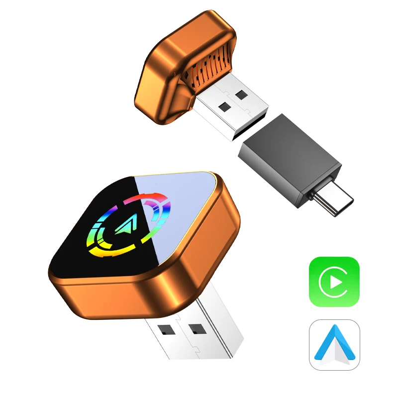 VYVYLABS Universal 2in1 Wireless CarPlay & Android Auto Wireless Adapter Dongle Fast Connect Compact Plug & Play for iPhone/Andr