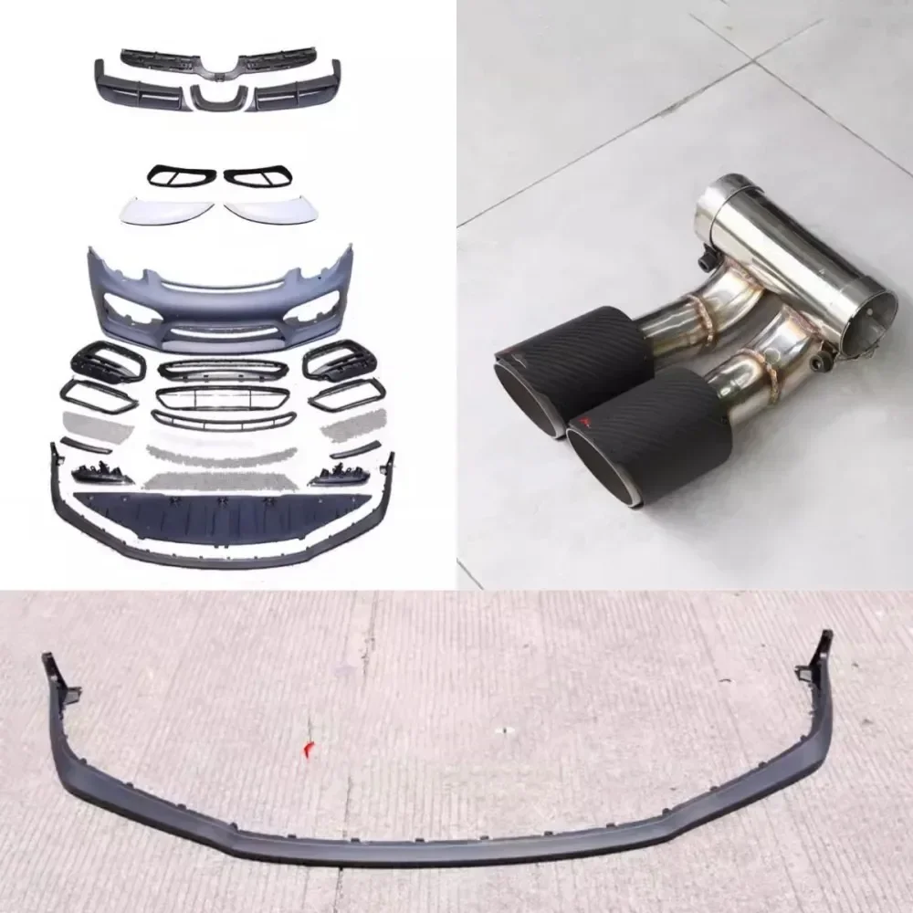 Karosserie-Kit Frontstoßstange Grill-Maske Baugruppe für Porsche Cayman Boxster 718 981 Modifizierte Front- und Hecklippe Auspuffblende Nebelscheinwerfer-Zierleiste