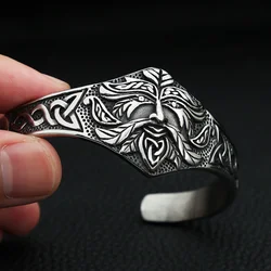Men's Vintage Stainless Steel Viking Warrior Bracelet Punk Fashion Norse Celtic Knot Bracelet Personality Jewelry Gift Wholesale