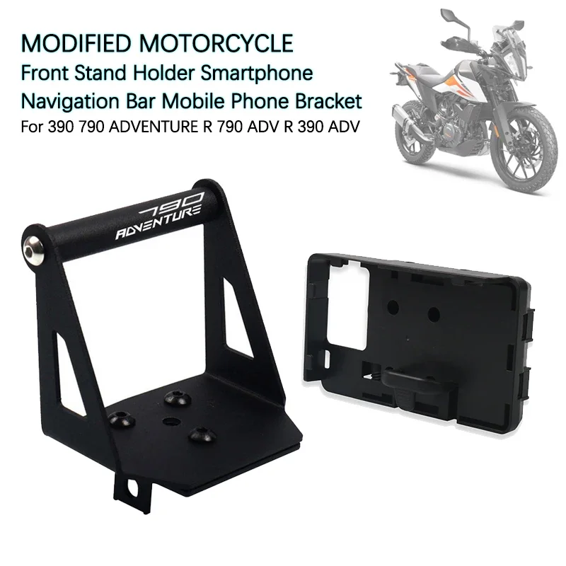 Suporte do telefone móvel para motocicleta, suporte frontal, barra de navegação do smartphone, GPS para 390 790 Adventure R 790 ADV R 390 R390 R790 ADV