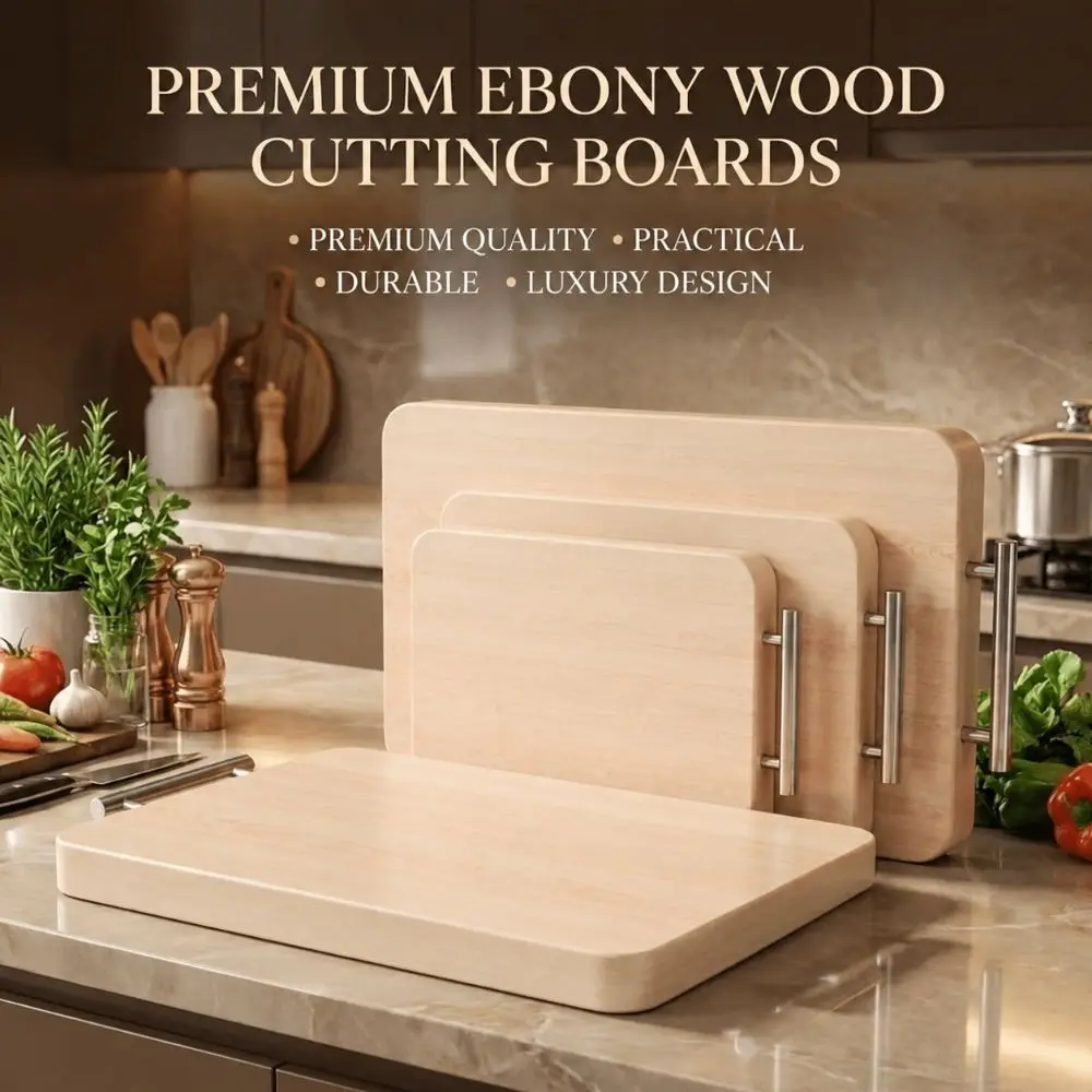 Ebony Wooden Cutting Board Antibacterial Double-sided Fruit Vegetable Chopping Board Anti Mold Cutting Board Mats Restaurant