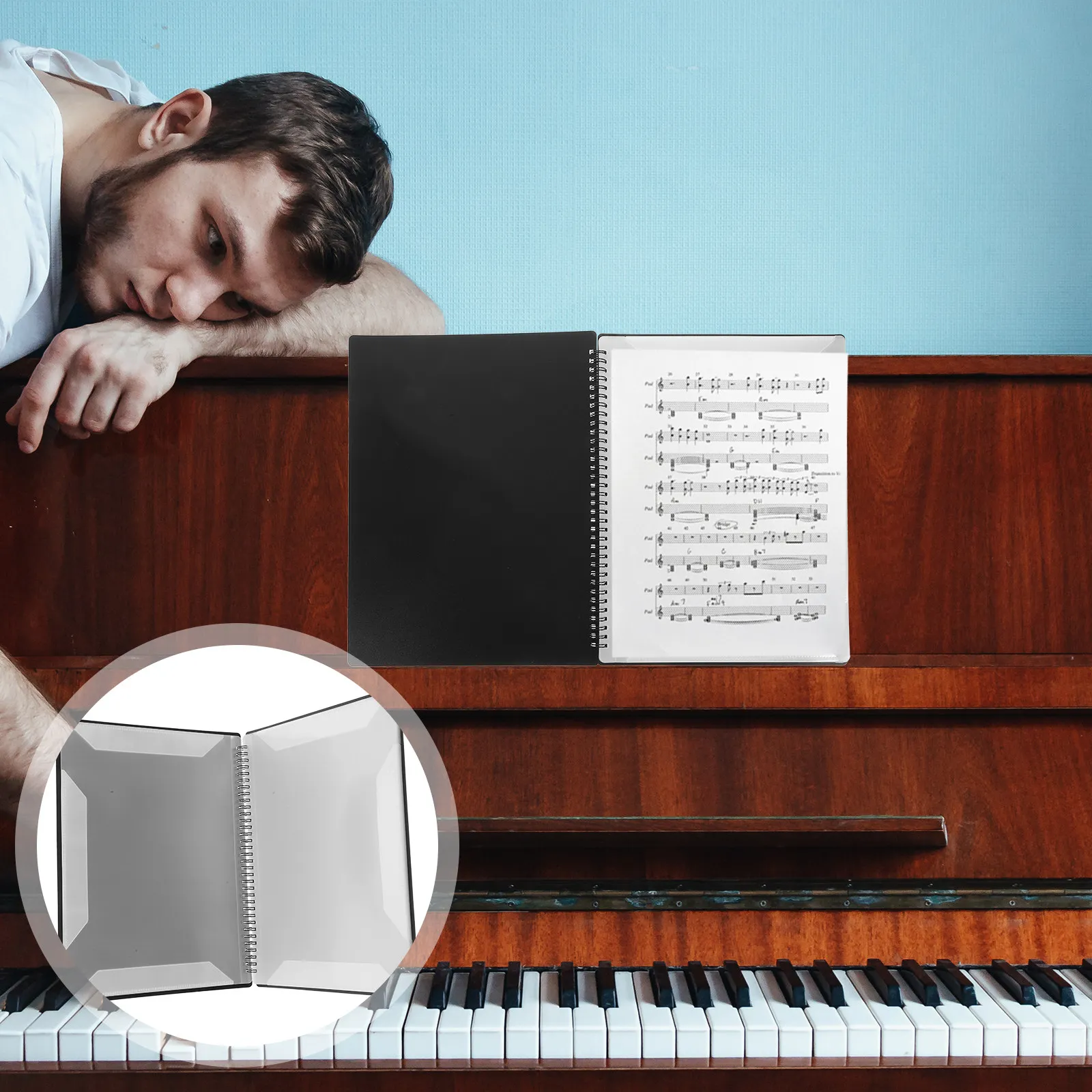 

A4 Music Folder Sheet Reusable Plastic File Holder for Piano Scores Business Meetings Outdoor Activities Daily
