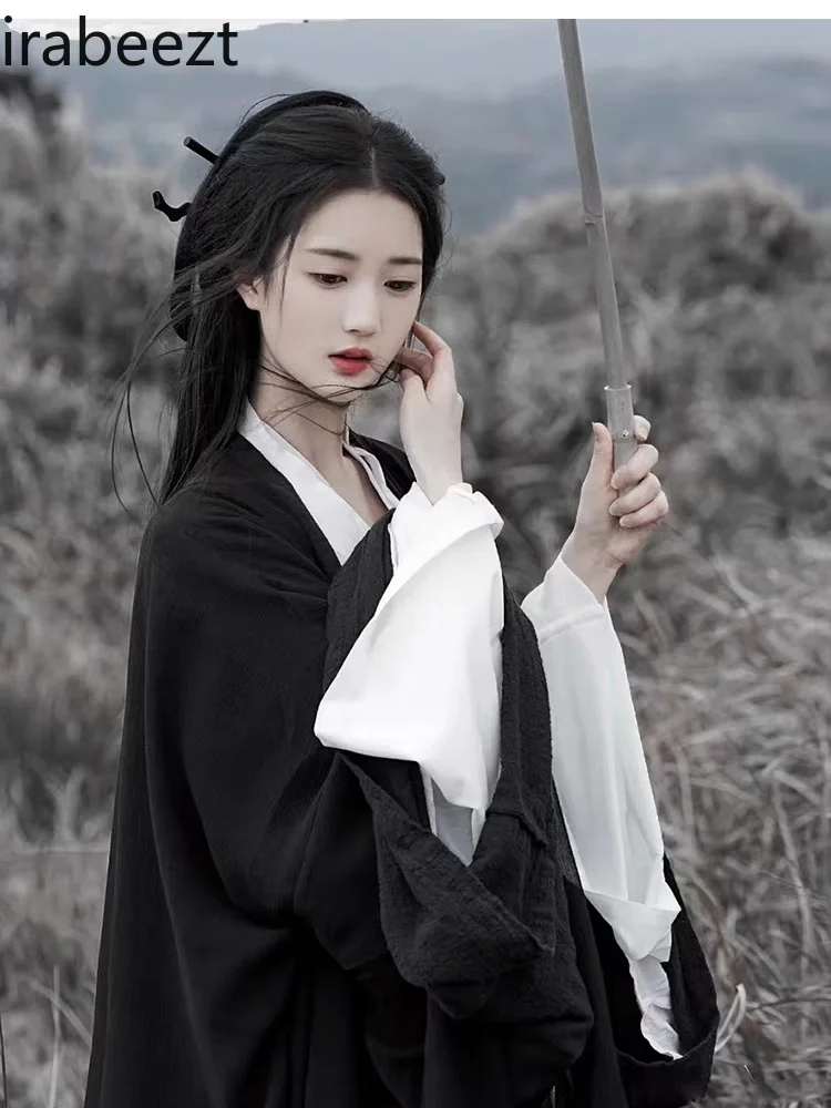 Original Wei Jin Dynasty Style Collar Big Sleeve Robe Pendulum Handsome Summer Temperament Cool Spot Loose Hanfu Dress