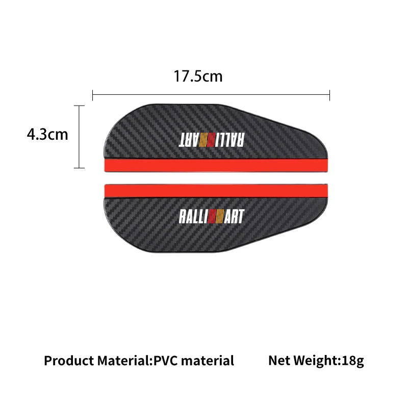 2 قطعة سيارة الرؤية الخلفية ألياف الكربون مرآة المطر الحاجب مرآة السيارة اكسسوارات لميتسوبيشي Ralliart لانسر EX أوتلاندر ASX Evo X #6