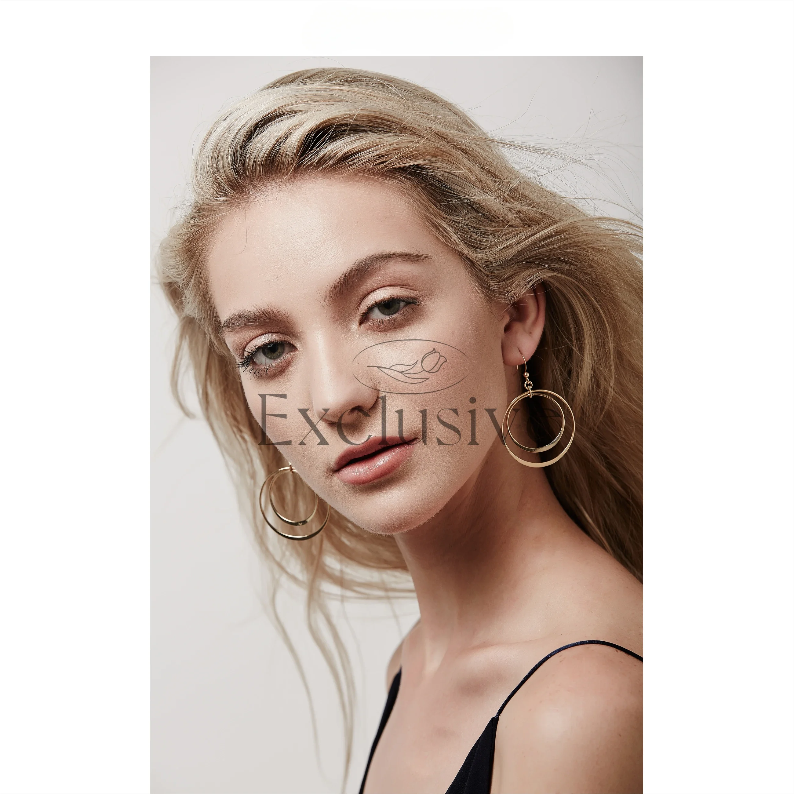 Retro circle earrings women's cold style metal temperament earclips