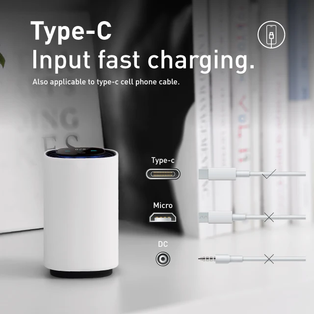 Compact Low Noise Air Purifier Dual Use For Car Support Dropshipping
