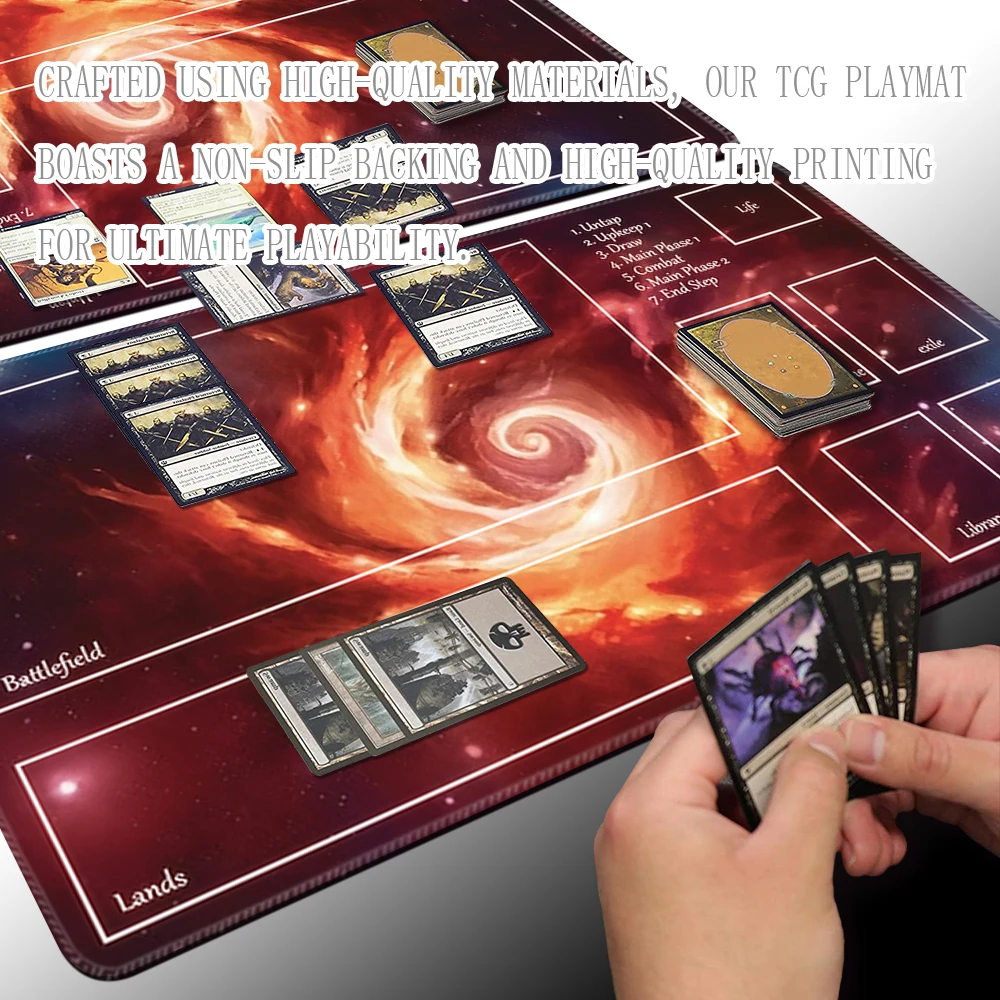 Blazing Nebula-Juego de mesa TCG, tapete de mesa, tamaño de juego de 60x35 CM, alfombrilla de ratón Compatible con MTG CCG