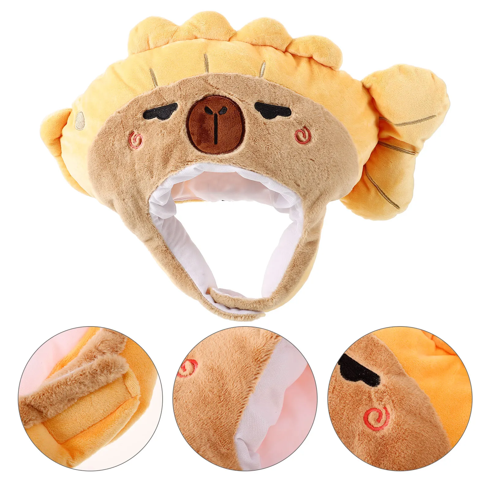 

Yellow Croaker Hat Cosplay Costume Cartoon Hats Accessory Animal Fish Headgear Dress up Headwear Luxury