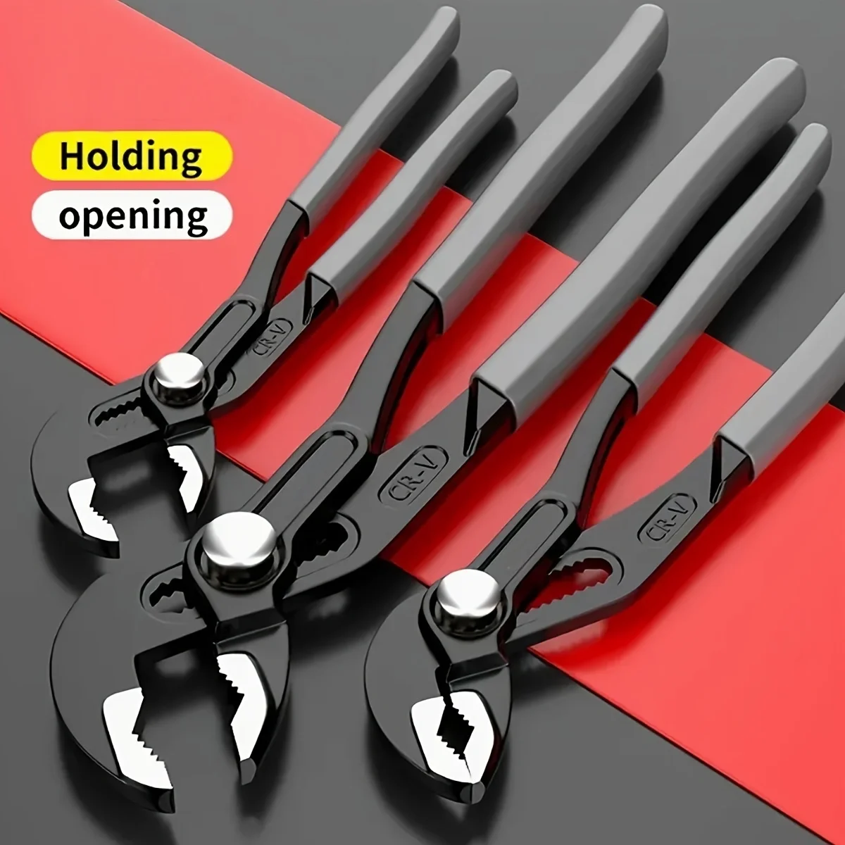 1pc Water Pump Pliers Quick-Release Plumbing Pliers Pipe Wrench Adjustable Water Pipe Clamp Pliers Household Hand Tools Multi-fu