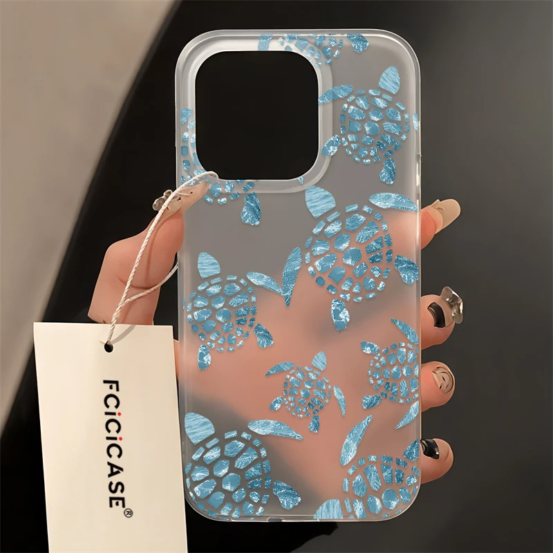 Мягкий силиконовый чехол Fcicicase для iPhone 6 6S SE 2022 X XR XS Max 12 11 Pro Max 7 8 Plus с милым принтом морской черепахи, прозрачный чехол
