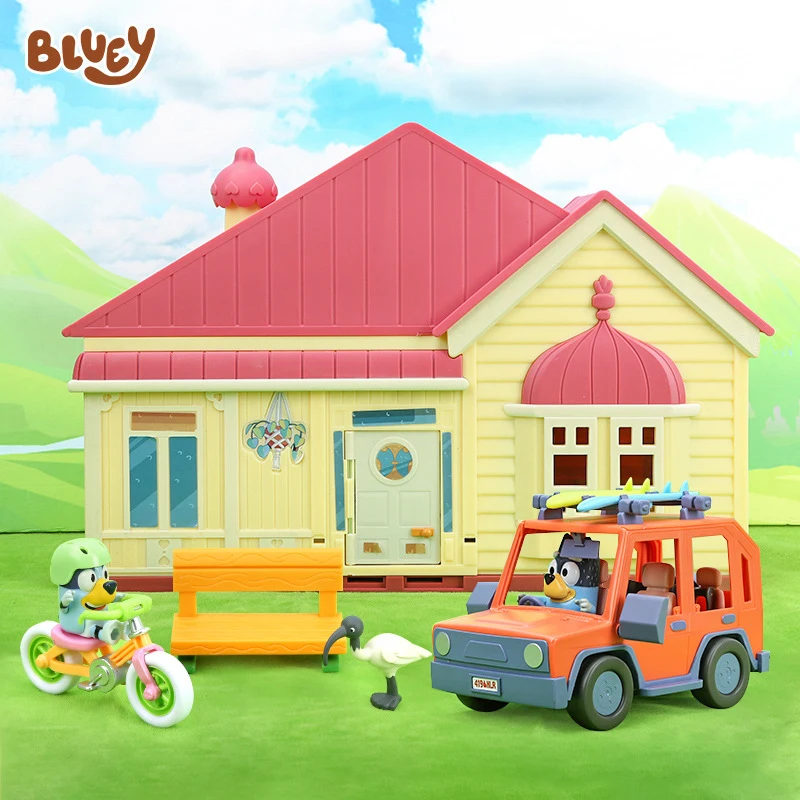 Bluey Family House Toy Set Bluey Bingo Anime Figure Cosplay Living Room Sofa Bed Ornaments Children Play House Toy Gift