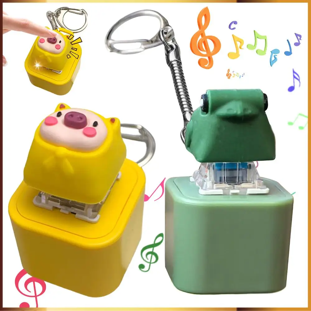 

Keyboard Fidget Toy with Sound Light Fidget Clicker Keyboard Keychain Finger Clicker Toys Button Gifts for Adult