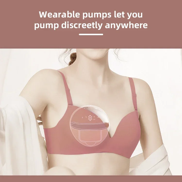 Anly Kiss Wearable Breast Pump Electric Hands Free Portable Wireless 28mm Breastfeeding pump with 4 Modes