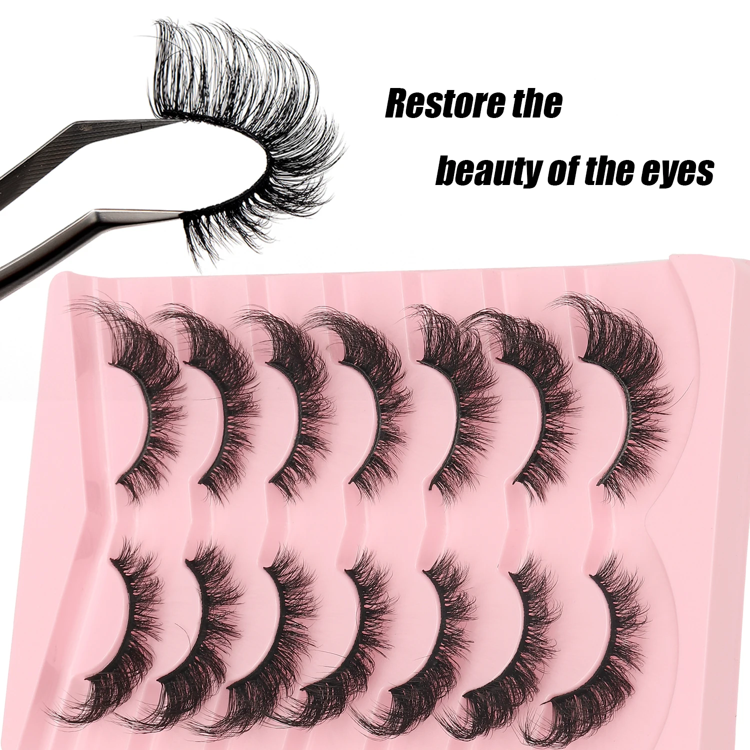 7쌍의 풍성한 인조 속눈썹, 8~18mm 혼합 길이, - Faux Mink Lash 리뷰 및 가격