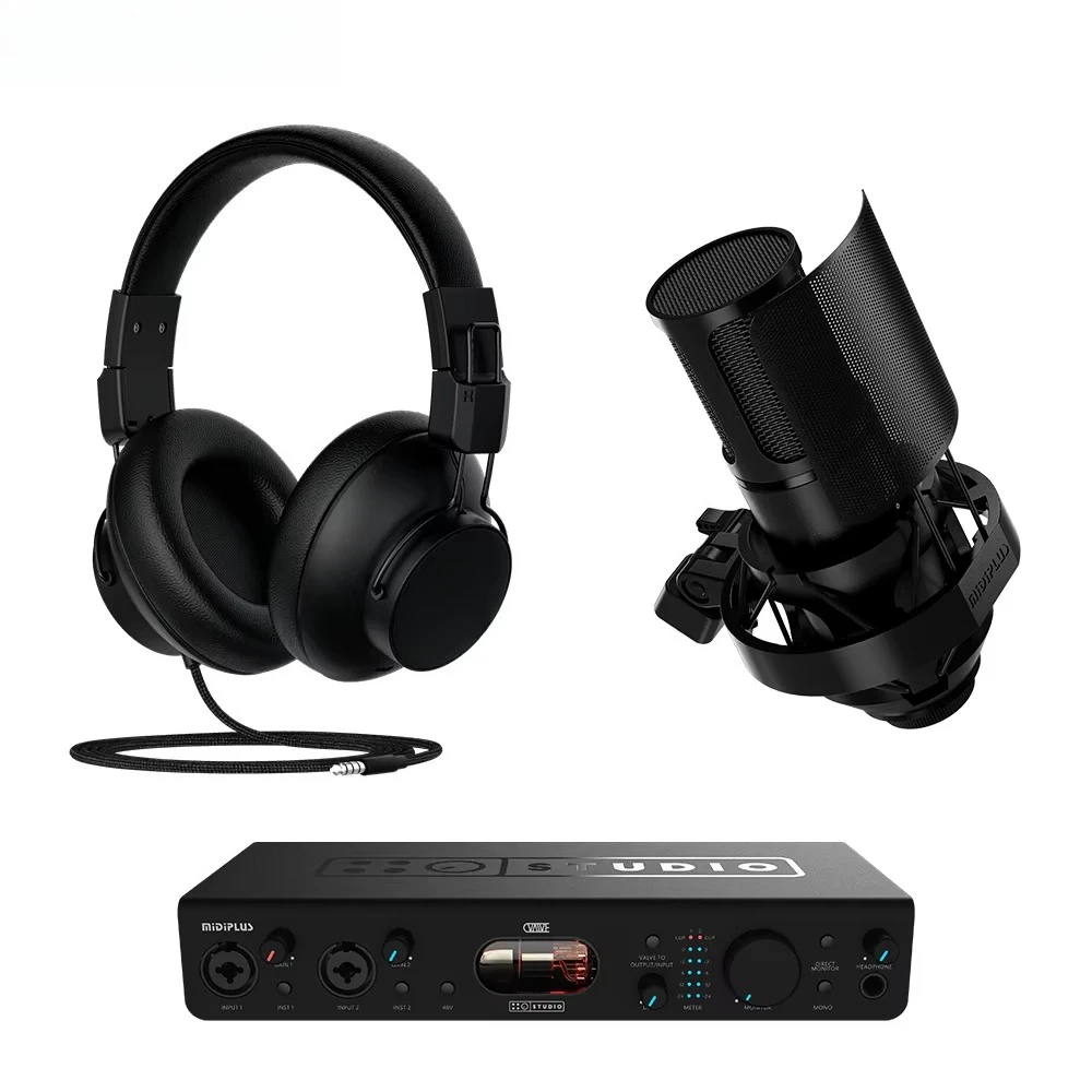 

Midiplus Studio 2 Pro OTG Professional Audio Interface 24bit 192kHz USB Recording Sound Card for Musical Instruments Accessories