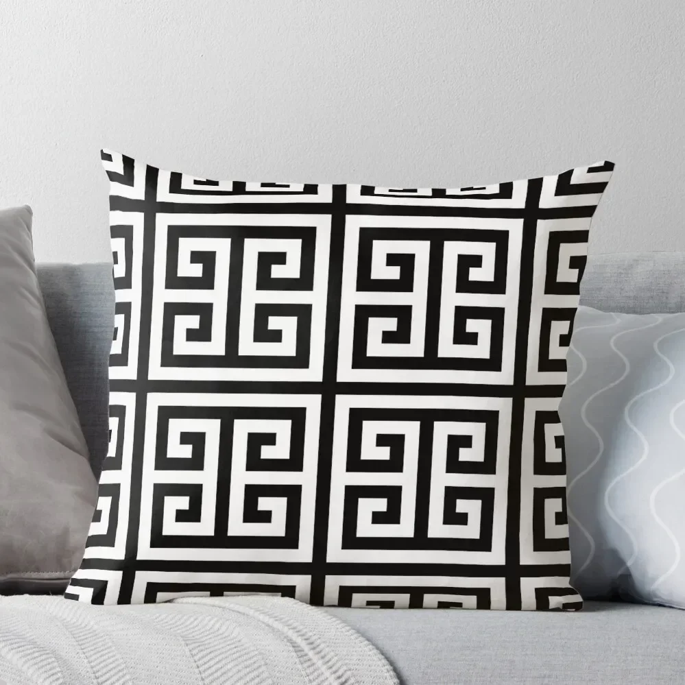 

Greek Key Black And White Pattern Throw Pillow sleeping pillows Sofa Covers New year Pillow Case pillow