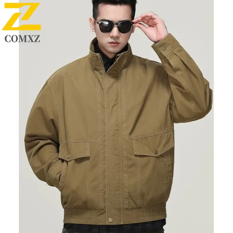

COMXZ Men Outerwear Classic New Solid Color Camping Cycling Outdoor High-Quality Hiking Trench Coat Comfortable Travel Walking